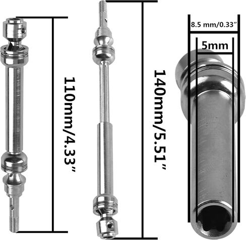 2Pairs ShareGoo Front & Rear Steel Drive Shaft Transmission Axle Compatible with Traxxas Slash 4X4 Nitro Rustler VXL Stampede 4X4 1/10 RC Car Truck (Blue) in Saudi Arabia