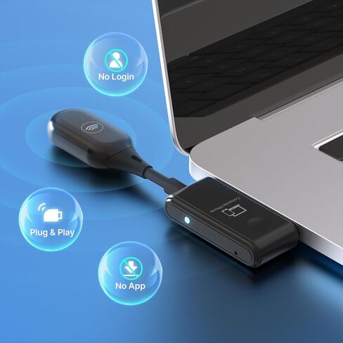 موسع لاسلكي MINIX C1 USB-C HDMI، 1080P 60 هرتز، خفيف الوزن، محمول، التوصيل والتشغيل لأجهزة الكمبيوتر المحمولة، الكمبيوتر الشخصي، الهواتف الذكية، وحدات التحكم بالألعاب، البث، انعكاس الشاشة، IP15، Android، 164 قدمًا، بدون سائق in Kuwait