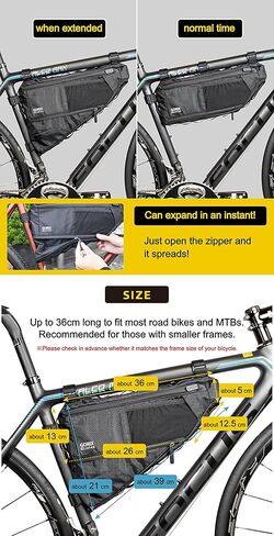 GORIX Bike Triangle Bag Frame Bag Top Tube Bag Expandable 3.5L Waterproof Cycling Road Mountain Bicycle (GX-FB PELICAN) in Kuwait