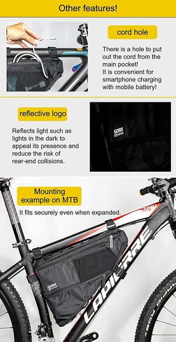 GORIX Bike Triangle Bag Frame Bag Top Tube Bag Expandable 3.5L Waterproof Cycling Road Mountain Bicycle (GX-FB PELICAN) in Kuwait
