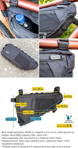 GORIX Bike Triangle Bag Frame Bag Top Tube Bag Expandable 3.5L Waterproof Cycling Road Mountain Bicycle (GX-FB PELICAN) in Kuwait