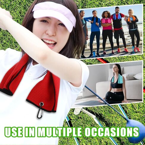 منشفة جولف من باتيير 30 قطعة لحقائب الجولف مقاس 40.64 سم × 60.96 سم، منشفة جولف من الألياف الدقيقة مع مشبك بنمط وافل لحقائب الجولف، واللياقة البدنية، والتخييم، والمشي لمسافات طويلة، واليوجا (متعددة الألوان) in Kuwait