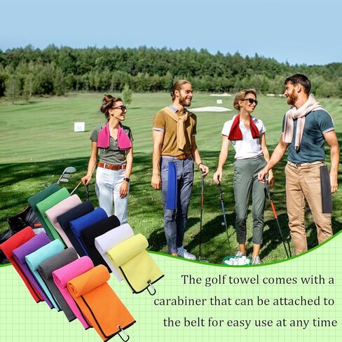 منشفة جولف من باتيير 30 قطعة لحقائب الجولف مقاس 40.64 سم × 60.96 سم، منشفة جولف من الألياف الدقيقة مع مشبك بنمط وافل لحقائب الجولف، واللياقة البدنية، والتخييم، والمشي لمسافات طويلة، واليوجا (متعددة الألوان) in Kuwait