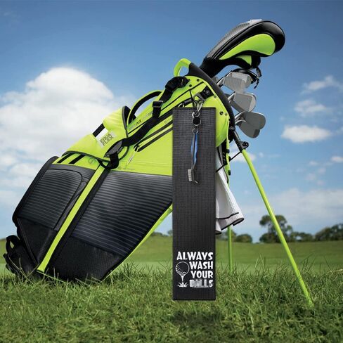 GEYGIE Always Wash Your Embroidered Golf Towels with Clip and Golf Brush with Retractable Extension Cord, Funny Golf Towel Gifts and Golf Accessories Set for Men Women Golfers Golf Lovers Golf Fan in Saudi Arabia
