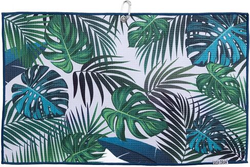 HIGHDRAW Cart Golf Towel. Premium Design, Quick Dry, with Clip. Golf Towels for Golf Bags for Men and Women- Golf Accessories, Sports Towel, Microfiber Waffle Design- Floral Flower Golf Towel in Saudi Arabia