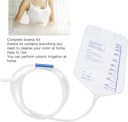 Atyhao Enema Bag Set,1750ml Enema Bag Colonic Irrigation Cleansing Kit for Home Coffee Milk Colon Cleansing in Saudi Arabia