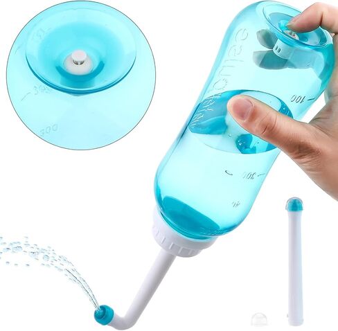 Peri Bottle for Postpartum Care, Tinabless 500ml Portable Travel Bidet for Baby, Women or Bedridden Patient with 2 Nozzles for Different Needs(Blue) in Saudi Arabia
