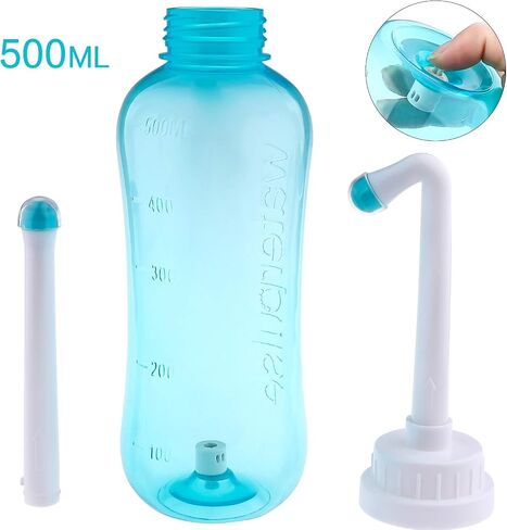 Peri Bottle for Postpartum Care, Tinabless 500ml Portable Travel Bidet for Baby, Women or Bedridden Patient with 2 Nozzles for Different Needs(Blue) in Saudi Arabia