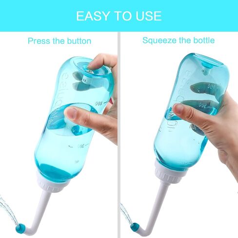 Peri Bottle for Postpartum Care, Tinabless 500ml Portable Travel Bidet for Baby, Women or Bedridden Patient with 2 Nozzles for Different Needs(Blue) in Saudi Arabia