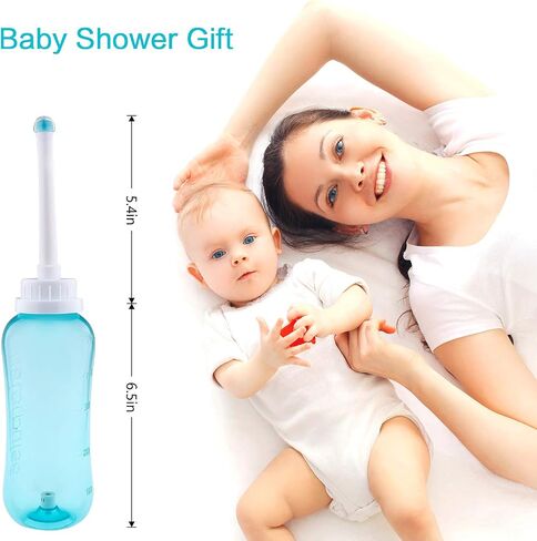 Peri Bottle for Postpartum Care, Tinabless 500ml Portable Travel Bidet for Baby, Women or Bedridden Patient with 2 Nozzles for Different Needs(Blue) in Saudi Arabia