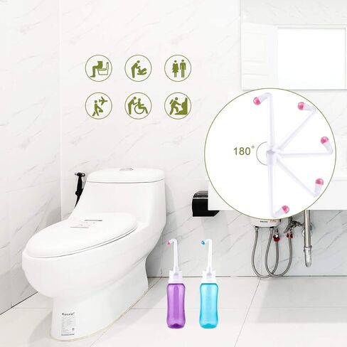 زجاجة بيري للعناية بعد الولادة، بيديت سفر محمولة بسعة 500 مل للأطفال أو النساء أو المرضى طريح الفراش مع فوهتين لتلبية الاحتياجات المختلفة (أزرق) in Kuwait