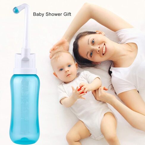 زجاجة بيري للعناية بعد الولادة، بيديت سفر محمولة بسعة 500 مل للأطفال أو النساء أو المرضى طريح الفراش مع فوهتين لتلبية الاحتياجات المختلفة (أزرق) in Kuwait