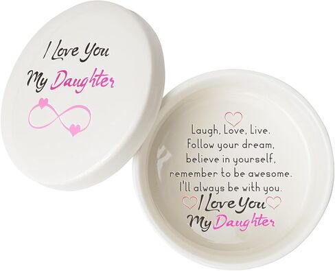 kullder Personalized Trinket Dish Mother's Day Gift, Decorative Ring Dish, Best Mom Ever Gift, I Love You Mom Gift from Daughter, Keepsake Box Gifts for Mom Birthday in Saudi Arabia