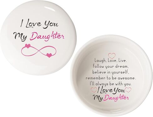 kullder Personalized Trinket Dish Mother's Day Gift, Decorative Ring Dish, Best Mom Ever Gift, I Love You Mom Gift from Daughter, Keepsake Box Gifts for Mom Birthday in Saudi Arabia