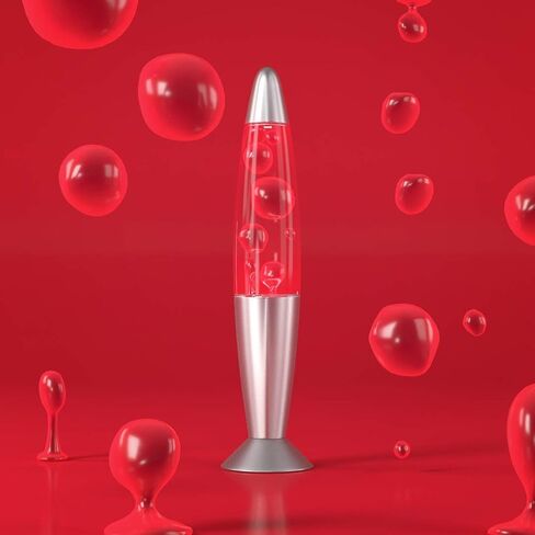 Irvy Motion Lamp 13.5'', Beautiful Liquid Entertaining Tabletop Lamp for Adults and Kids, White Clear Liquid with Silver Base Decorative Lights, Gift for Christmas and Birthday (Red) in Saudi Arabia