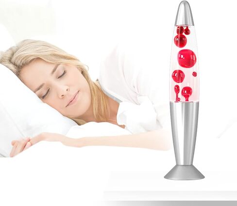 Irvy Motion Lamp 13.5'', Beautiful Liquid Entertaining Tabletop Lamp for Adults and Kids, White Clear Liquid with Silver Base Decorative Lights, Gift for Christmas and Birthday (Red) in Saudi Arabia