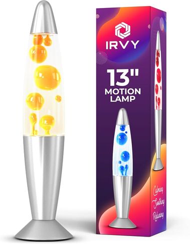 Irvy Motion Lamp 13.5'', Beautiful Liquid Entertaining Tabletop Lamp for Adults and Kids, White Clear Liquid with Silver Base Decorative Lights, Gift for Christmas and Birthday (Red) in Saudi Arabia