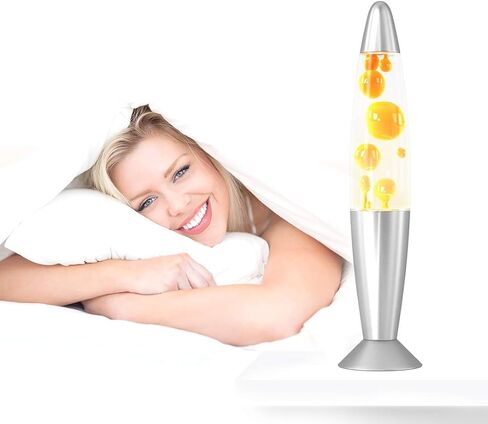 Irvy Motion Lamp 13.5'', Beautiful Liquid Entertaining Tabletop Lamp for Adults and Kids, White Clear Liquid with Silver Base Decorative Lights, Gift for Christmas and Birthday (Red) in Saudi Arabia