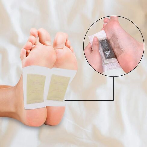 100PCS Foot Pads Professional Anti-Stress Relief Foot Pads Natural Deep Cleanse Ginger Feet Pads for Relieve Stress Improve Sleep (Golden) in Saudi Arabia