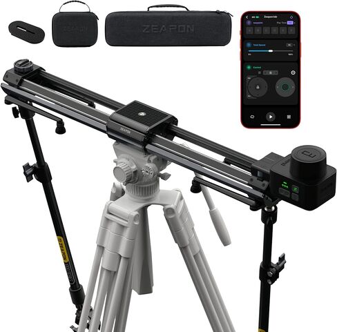 Zeapon Micro 3 E1000 Extend Distance Motorized Camera Slider,42'' Travel Distance,DSLR Slider, Motor Quick Switch, 10-26Lbs Payload and Sliding Speed Adjustable in Manual, Carrying Case Included in Kuwait