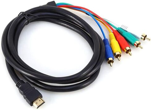 HDMI to RCA Cable, Chenduomi HDMI Male to 5RCA Video Audio AV Converter Adapter Cable For HDTV DVD and most LCD Projectors (Color of the Cable May Vary) in Saudi Arabia