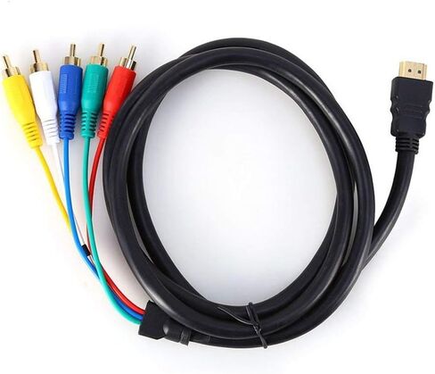 HDMI to RCA Cable, Chenduomi HDMI Male to 5RCA Video Audio AV Converter Adapter Cable For HDTV DVD and most LCD Projectors (Color of the Cable May Vary) in Saudi Arabia
