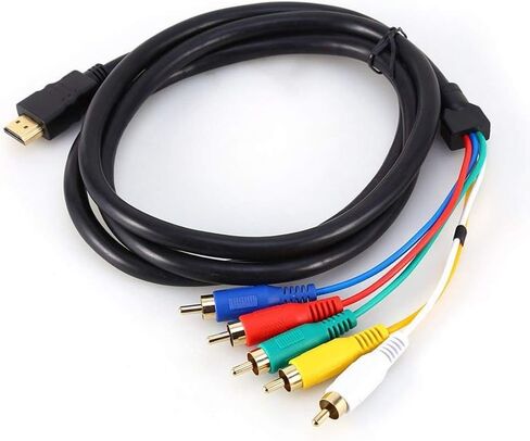 HDMI to RCA Cable, Chenduomi HDMI Male to 5RCA Video Audio AV Converter Adapter Cable For HDTV DVD and most LCD Projectors (Color of the Cable May Vary) in Saudi Arabia