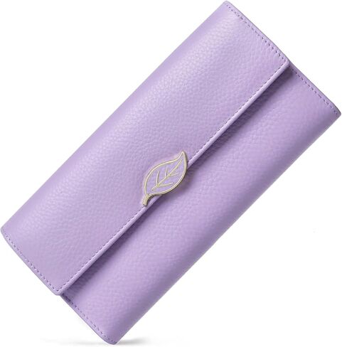 Repterbo Womens Wallets RFID Blocking Genuine Leather Trifold Wallet for Women Long Clutch Card Large Cute Ladies Wallet Black in Saudi Arabia
