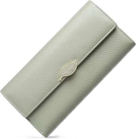 Repterbo Womens Wallets RFID Blocking Genuine Leather Trifold Wallet for Women Long Clutch Card Large Cute Ladies Wallet Black in Saudi Arabia