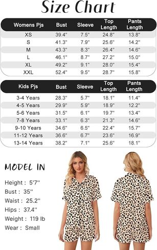 طقم بيجامات من الساتان للفتيات من Schbbbta مكون من قطعتين من البيجامات الحريرية بأكمام قصيرة وأزرار سفلية ملابس نوم للأطفال، بني الفهد، 5-6 سنوات = علامة 130 in Kuwait