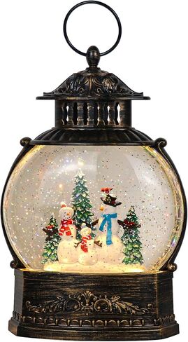 Eldnacele Snow Globe مضاءة زينة عيد الميلاد ثلج كلوز الغناء عيد الميلاد سنو غلوب فانوس مع بريق دوامة، هدايا عيد الميلاد والديكورات in Kuwait