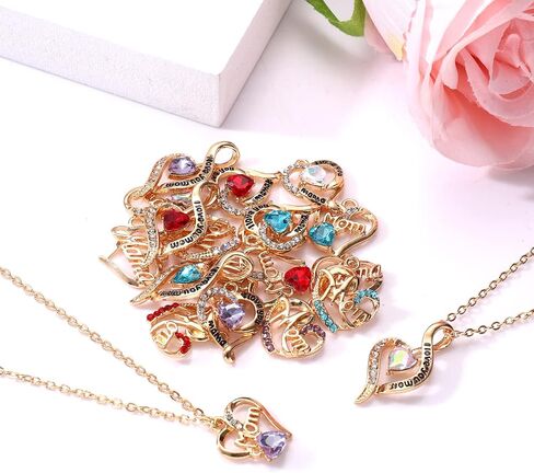 XOCARTIGE 18/20PCS Mama Charms for Jewelry Making Rhinestone Heart Birthday Mother’s Day Charms Letter Mama Mom Pendants for Necklace Bracelet Making DIY Crafts in Saudi Arabia