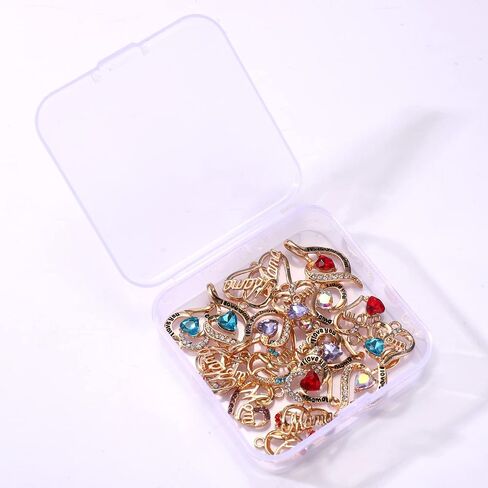 XOCARTIGE 18/20PCS Mama Charms for Jewelry Making Rhinestone Heart Birthday Mother’s Day Charms Letter Mama Mom Pendants for Necklace Bracelet Making DIY Crafts in Saudi Arabia