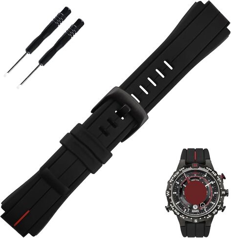 Topuly 24mm x16mm Rubber Watch Band replacement for Timex T2N720 T2N721 T2N739 TW2T76500 TW2T76300 TW2T76400 Silicone Strap Wirstband accessories for Men and Women in Saudi Arabia