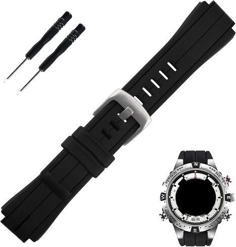 Topuly 24mm x16mm Rubber Watch Band replacement for Timex T2N720 T2N721 T2N739 TW2T76500 TW2T76300 TW2T76400 Silicone Strap Wirstband accessories for Men and Women in Saudi Arabia