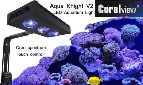 Coralview Aquarium Reef LED Light 30 Watts A029 Aqua Knight V2 Dimmable Full Spectrum Marine Saltwater Coral LED Light with Touch Control for Nano Tank LPS SPS FOT Tank in Saudi Arabia