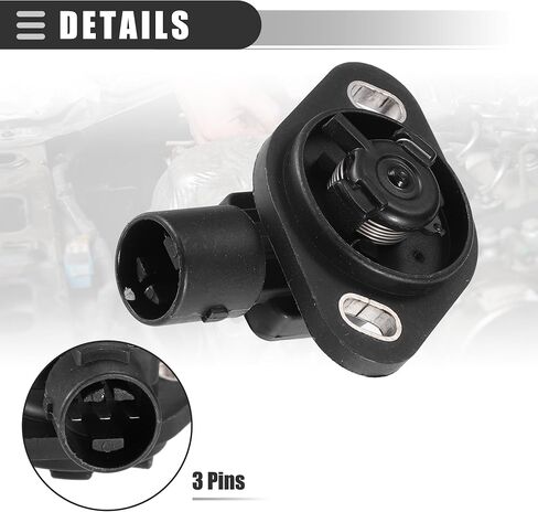 Motoforti Throttle Position Sensor, for Honda Accord 1994-1995, Plastic, No.37825PAAA01/16400P06A11/16400P0AA50, Black, 2pcs in Saudi Arabia