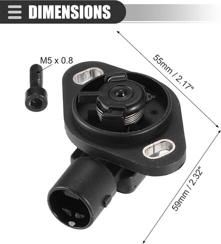 Motoforti Throttle Position Sensor, for Honda Accord 1994-1995, Plastic, No.37825PAAA01/16400P06A11/16400P0AA50, Black, 2pcs in Saudi Arabia