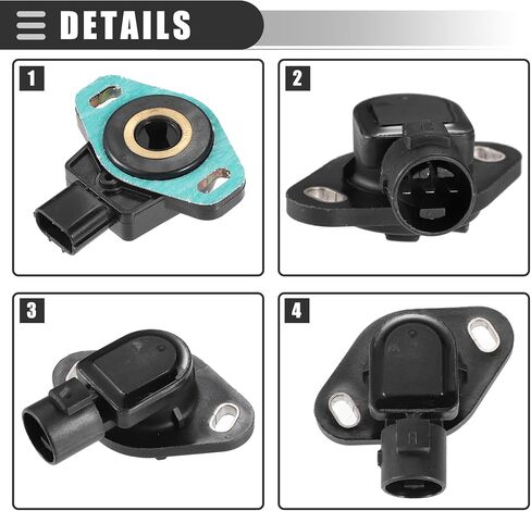 Motoforti Throttle Position Sensor, for Honda Accord 1994-1995, Plastic, No.37825PAAA01/16400P06A11/16400P0AA50, Black, 2pcs in Saudi Arabia