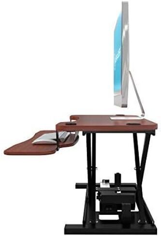 VERSADESK PowerPro 36 Inch Electric Standing Desk Converter, Height Adjustable Sit to Stand Up Desk Riser, Laptop and Dual Monitor Desktop Workstation with Wide Keyboard Tray and USB Port, Black in Kuwait