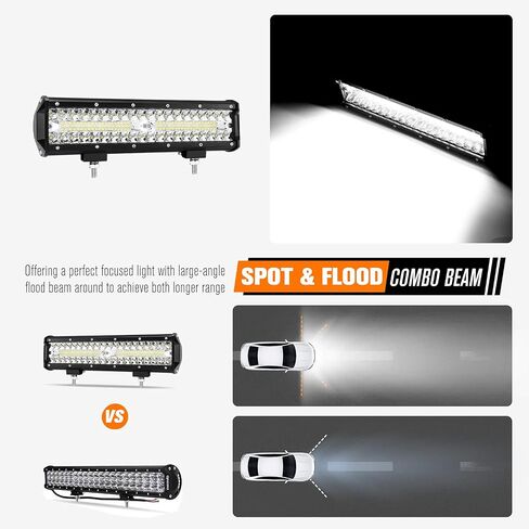 2PCS 7 Inch LED Light Bar for Truck, Boat, ATV,UTV, Marine, IP68, 24000LM LED Pods Spot & Flood Combo Beam, 12V Triple Row Light Bar Off Road Driving Led Work Lights in Saudi Arabia