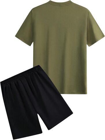 GORGLITTER Men's Graphic Short Sets 2 Piece Outfits Short Sleeve Tracksuits in Saudi Arabia