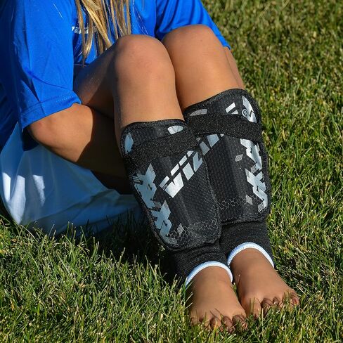 Vizari Napoli Soccer Shin Guards for Kids & Adults | Soccer Gear for Boys Girls | Provide Shin Protection | Adjustable Straps in Kuwait