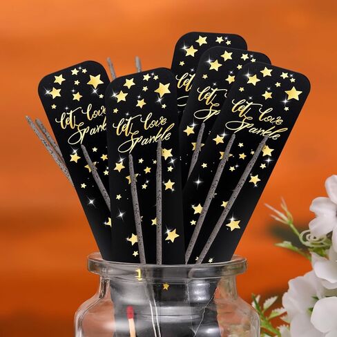 Sinload 100 قطعة من علامات بريق الزفاف، علامات إرسال الزفاف، دع الحب تتلألأ برقائق ذهبية على شكل نجوم وأكمام ورقية لحفلات الزفاف، والذكرى السنوية، والحفلات، وهدايا التخرج، وحدث الخطوبة، بدون سباركلر in Kuwait