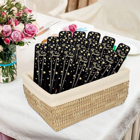 Sinload 100 قطعة من علامات بريق الزفاف، علامات إرسال الزفاف، دع الحب تتلألأ برقائق ذهبية على شكل نجوم وأكمام ورقية لحفلات الزفاف، والذكرى السنوية، والحفلات، وهدايا التخرج، وحدث الخطوبة، بدون سباركلر in Kuwait