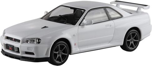 Aoshima 1/32 The Snap Kit Series Nissan R34 Skyline GT-R White Color Coded Plastic Model 11-B in Saudi Arabia
