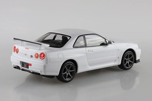 Aoshima 1/32 The Snap Kit Series Nissan R34 Skyline GT-R White Color Coded Plastic Model 11-B in Saudi Arabia