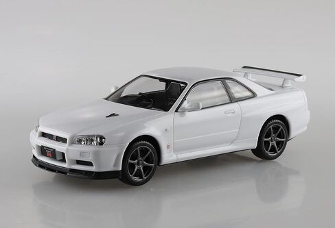 Aoshima 1/32 The Snap Kit Series Nissan R34 Skyline GT-R White Color Coded Plastic Model 11-B in Saudi Arabia