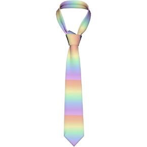 Pastel Rainbow Gradient Men'S Skinny Neck Ties Novelty Fashion Necktie For Weddings Party Business in Kuwait