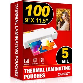 CAREGY 300 Pack Laminating Sheets, Holds 8.5 x 11 Inch Sheets,5 Mil Thermal Laminating Pouches,9 x 11.5 Inches Lamination Sheet Paper for Laminator, Clear, Letter Size, Office and School Supplies in Kuwait